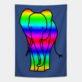 Elephant Rainbow Gradient Graphic Tapestry