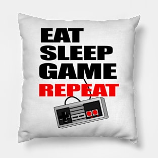 Funny Eat Sleep Game Repeat Gamer t-shirt Pillow