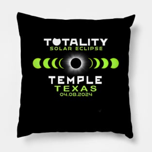 Temple Texas Total Solar Eclipse 2024 Pillow