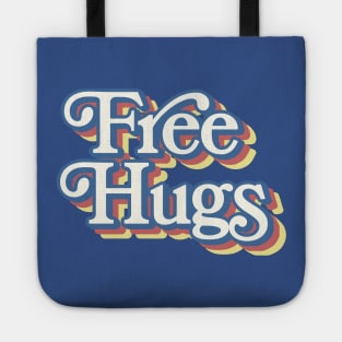 Free Hugs - 70s Styled Typography Apparel Tote