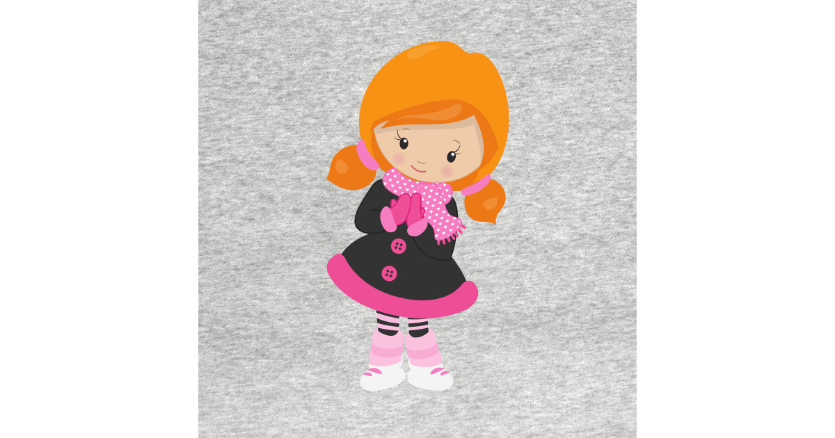 Ice Skating Girl Cute Girl Orange Hair Scarf Ice Skating Girl Long Sleeve T Shirt Teepublic