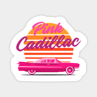 Pink Cadillac - Classic vintage caddy at sunset Magnet