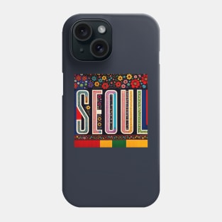 Seoul Hidden in Illustration of Flowers Quilt Tshirt Phone Case