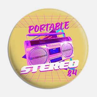 80s Portable Stereo Pin