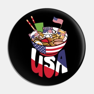 Ramen Cats US Flag 4th July Pin