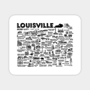 Louisville Kentucky Map Art Magnet