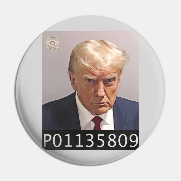 Inmate P01135809 / Trump Mug Shot Pin by darklordpug