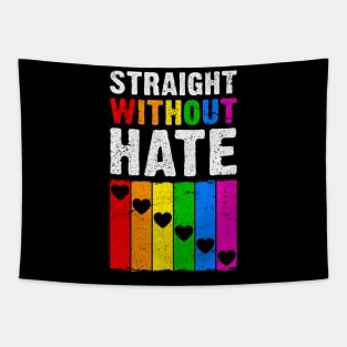 Straight Ally Pride Rainbow Hearts Lgbt Tapestry