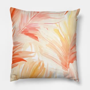 Earthy Palm Leaves Botanical Boho Pillow