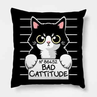 Bad cattitude prisoner cat Pillow