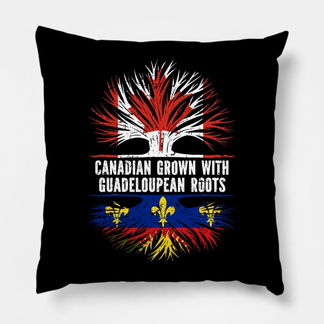 Canadian Grown with Guadeloupean Roots Canada Flag Pillow by silvercoin