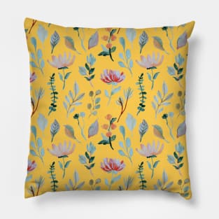 Vintage wild flowers, plant life Pillow