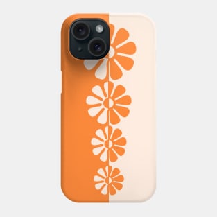 1960's Bold Retro Mod Flowers in Orange and Cream Phone Case