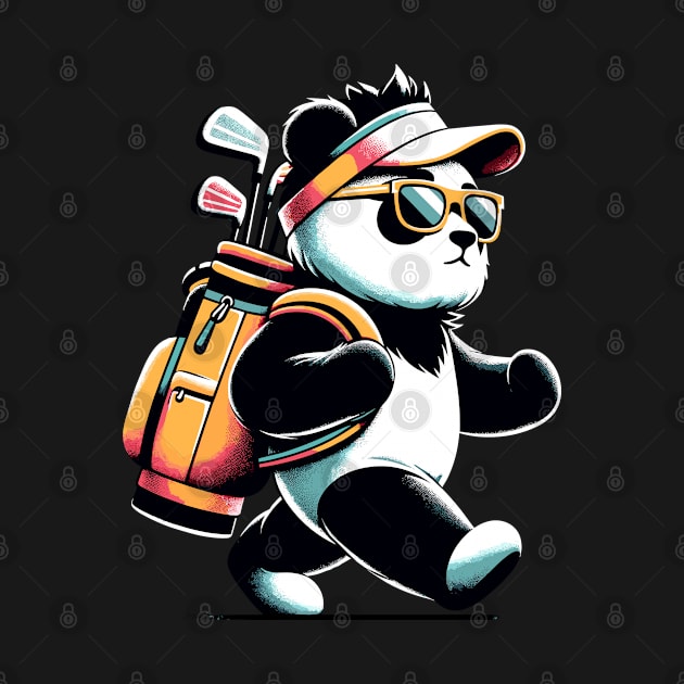 Golf Novelty Panda in Sunglasses Golfing Funny Golf by KsuAnn