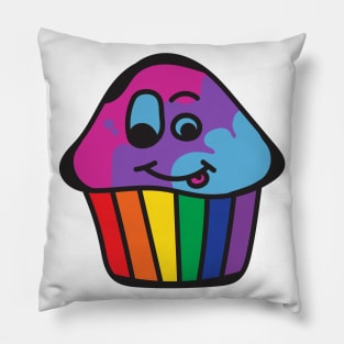 Androgyne Pride Rainbow Cupcake Pillow