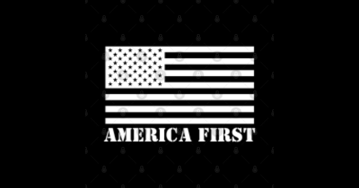 America First Stencil Flag - America First - Sticker | TeePublic