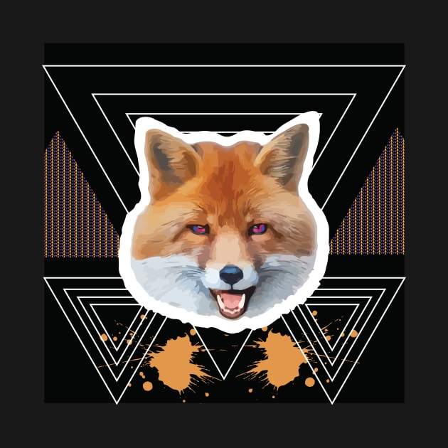 Fox Smile in triangle black by VijackStudio