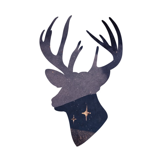 Starry Deer Silhouette by ARC Tees