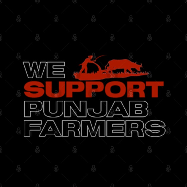 We support Punjab farmers in red and black by SAN ART STUDIO 