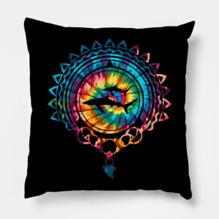 Blue Shark Rainbow Tie Dye Pillow