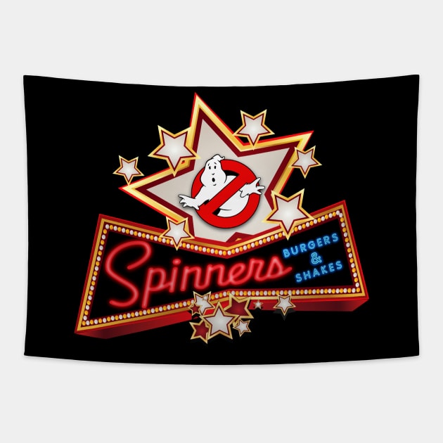 Ghostbusters Spinners Sign Tapestry by Custom Ghostbusters Designs