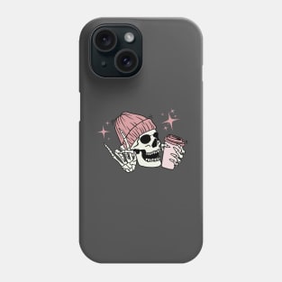 Skeleton Drinking Coffee Phone Case