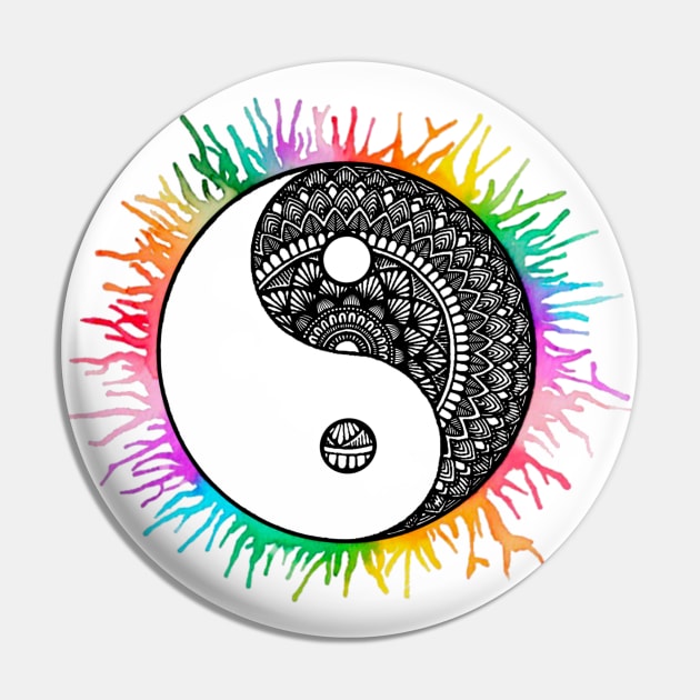 Mandala Yin Yang Pin by MyownArt