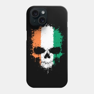 Chaotic Ivory Coast Flag Splatter Skull Phone Case