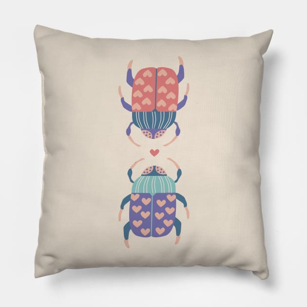 Love Bug Beetles Pillow by latheandquill