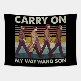 Supernatural Carry On My Wayward Son Vintage Tapestry