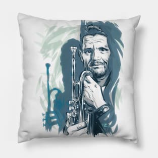 Chet Baker - An illustration by Paul Cemmick Pillow