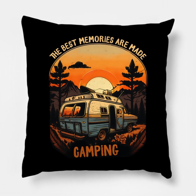 The best memories are made camping Pillow by AdventureLife