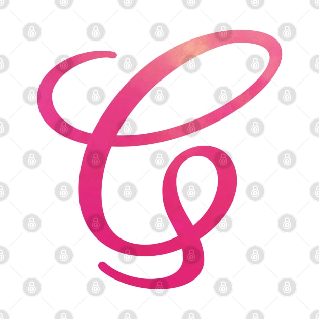 Letter G Monogram, Pink Color Personalized Design by Star58