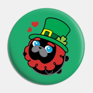 Poopy the Pug Puppy- Saint Patrick's Day Pin