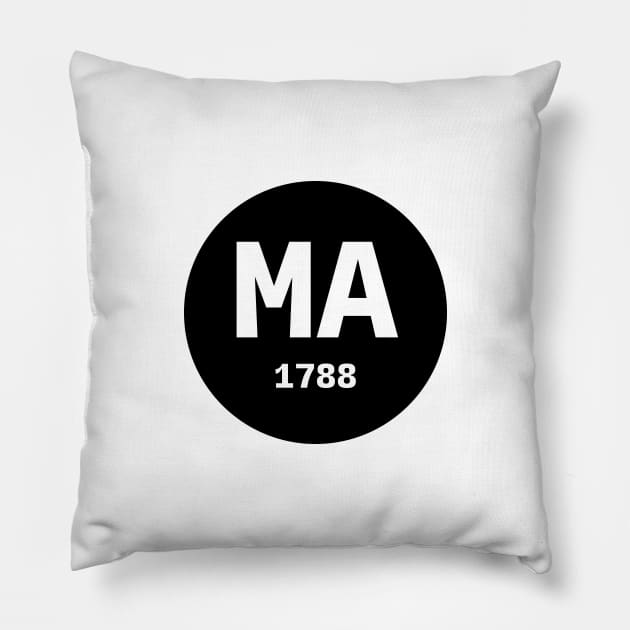 Massachusetts | MA 1788 Pillow by KodeLiMe