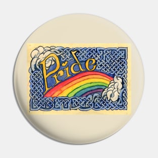 Pride Knotwork in Ink and Watercolor Pin