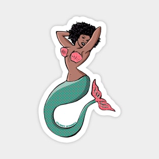 Cute Black Mermaid Tattoo Magnet