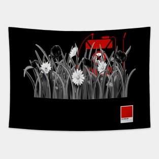 POPPY RED - white full  by COLORBLIND WorldView Tapestry