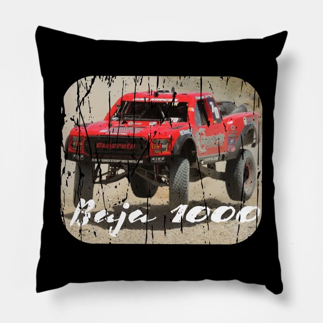 BAJA Racing OFFROAD RACING TROPHY TRUCK Pillow by Cult Classics