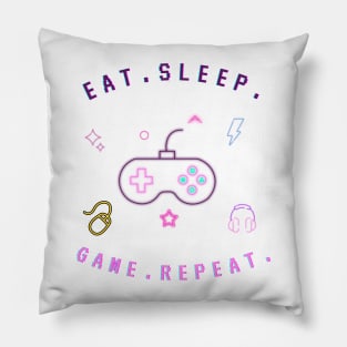 Eat Sleep Game Repeat Pillow