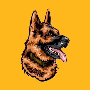 German Shepherd Portrait Drawing T-Shirt