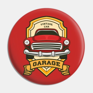 Vintage Car Garage Badge Pin