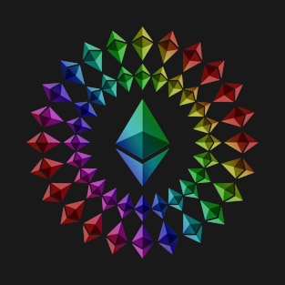 Ethereum – Circle Small Logo – Rainbow T-Shirt