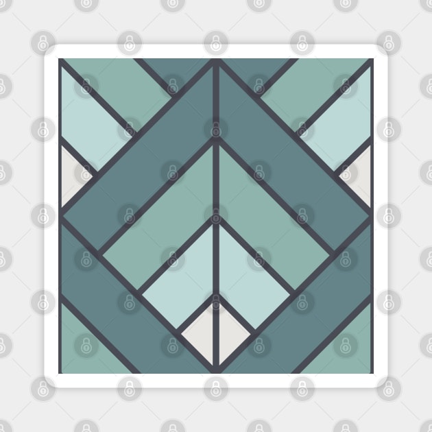 Geometric Pattern: Art Deco Diamond: Seafoam Magnet by Red Wolf