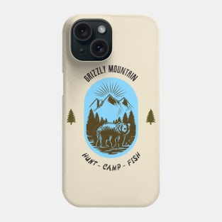 Grizzly Mountain Hunt Camp Fish - Blue Phone Case