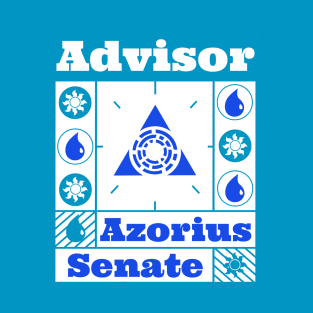 Azorius Senate | Advisor | MTG Ravnica Guild Blue on White Design T-Shirt