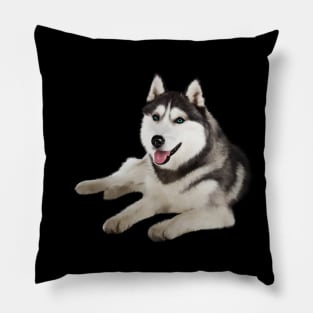 Husky with Blue Eyes, love Huskies, Dog Lover Pillow