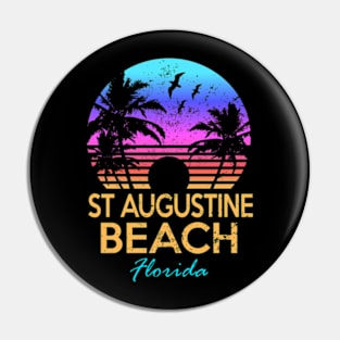 St Augustine Beach Florida Vacation Vintage Sunset Graphic Pullover Hoodie Pin