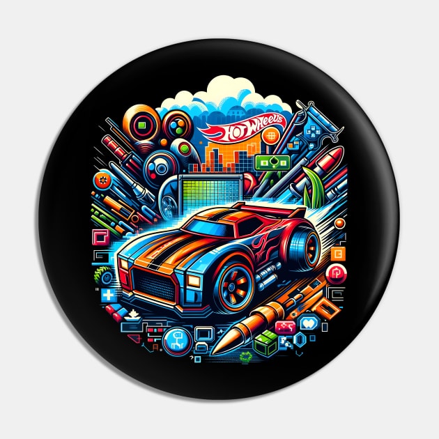 Gaming Pixel Hot Wheels Pin by HorseDriftKNS