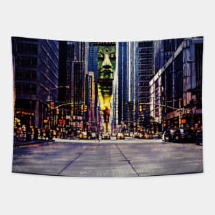 Buddha over New York streets Tapestry